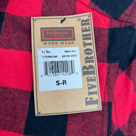NWT Five Brother Womens Size S Full Zip Flannel Hoodie Red Black Check Unlined - Picture 3 of 6